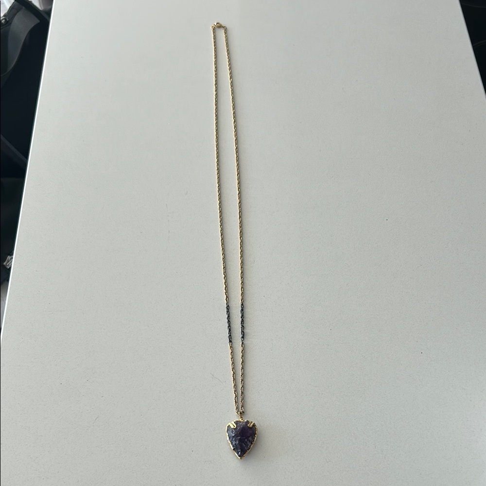 Amethyst Pendant Gold Necklace